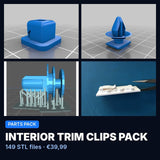 Interior Trim Clips Pack – 149 STL Files for Many Cars