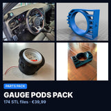 Gauge Pods Pack – 174 STL Files for Many Cars