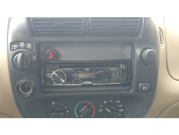 Double Din to Single Din with Aux Switch Mount Hole – Ford Ranger