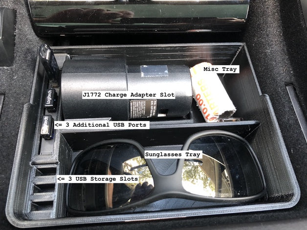 Tesla Model 3 Tray with Integrated USB Hub + J1772 Slot – Tesla Model 3