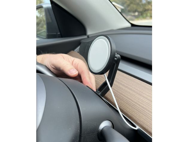 Tesla Model 3/Y MagSafe Mount Behind Steering Wheel – Tesla Model Y, Tesla Model 3