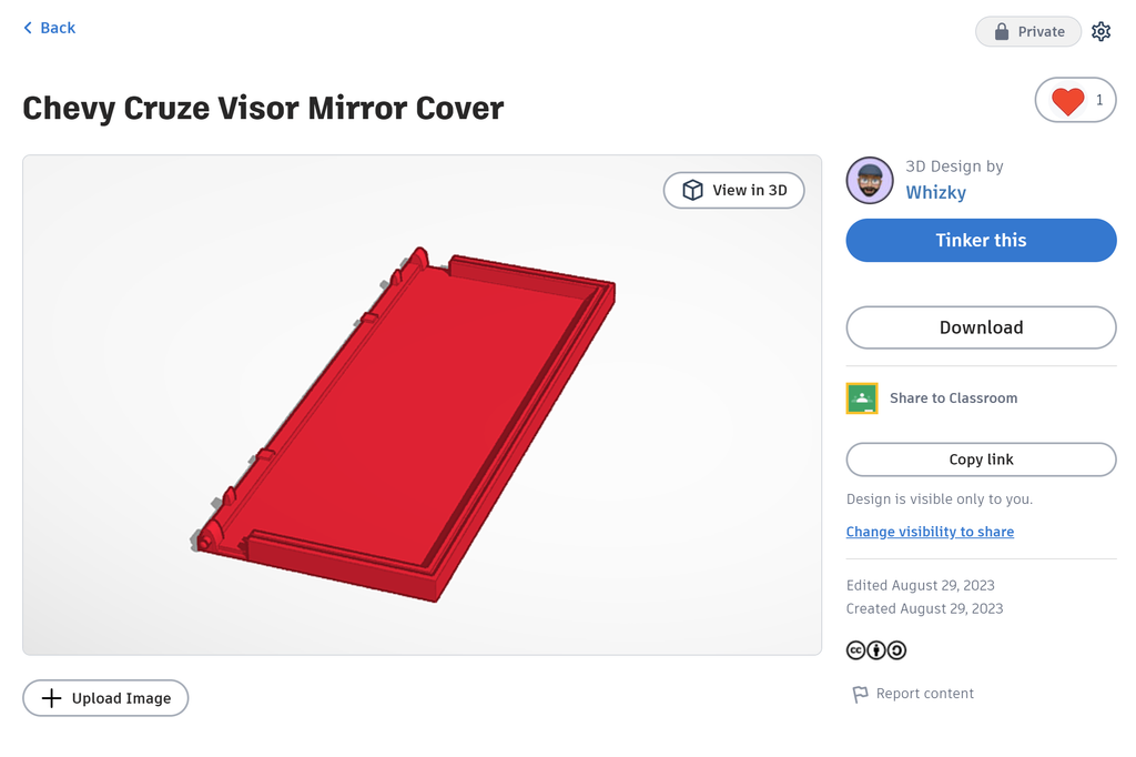 Chevy Cruze Visor Mirror Cover – Chevrolet