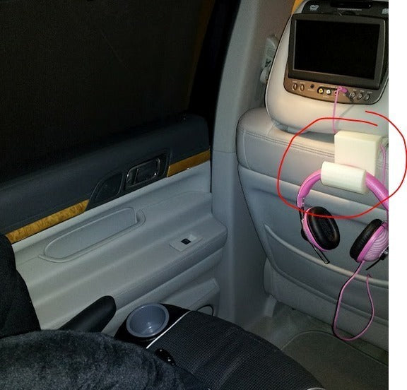 Headrest Headphone Hook System