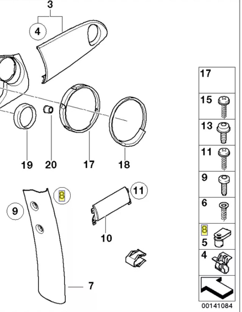 Dashboard Clips – 2003 Mini Cooper