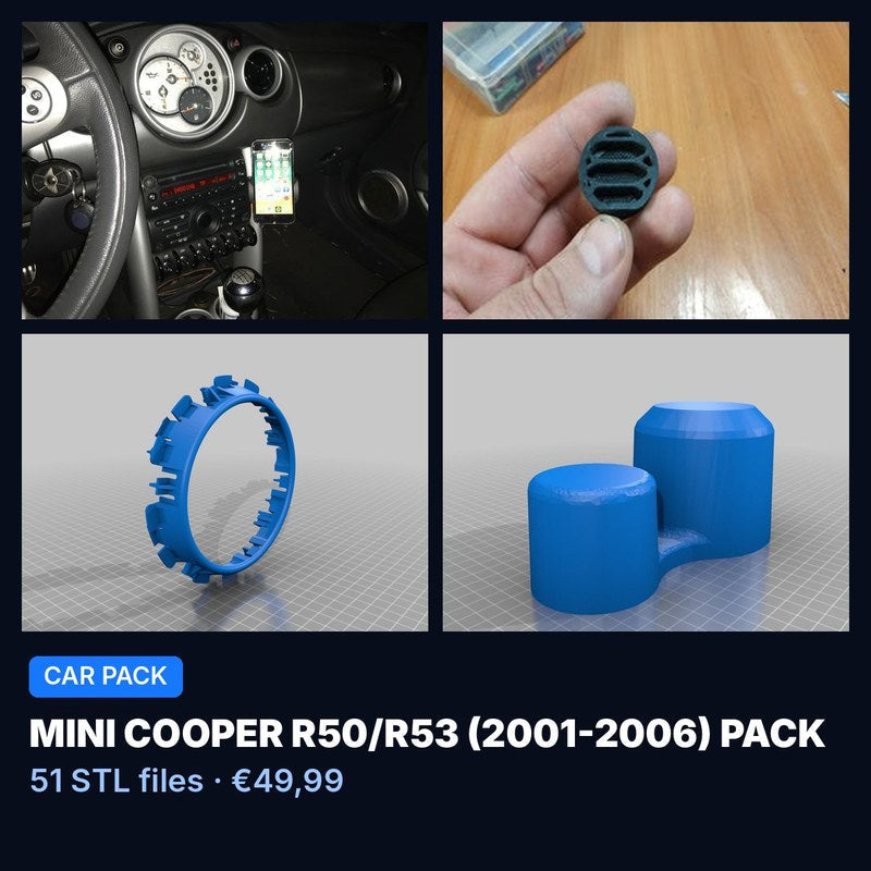 MINI Cooper R50/R53 (2001-2006) Pack – 51 STL Files