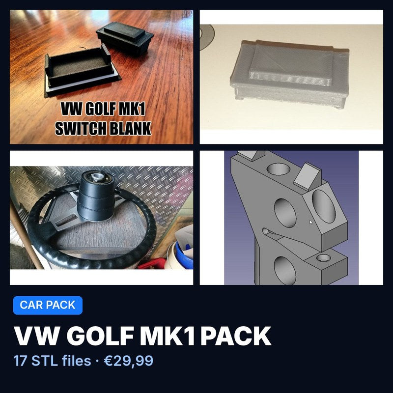 VW Golf MK1 Pack – 17 STL Files