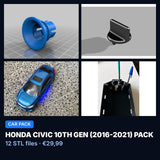 Honda Civic 10th gen (2016-2021) Pack – 12 STL Files