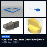 Pack Ford Mustang SN95 (1994-2004) – 14 fichiers STL