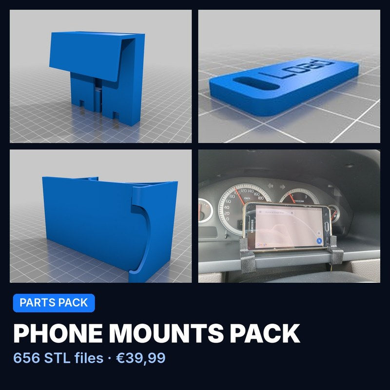Phone Mounts Pack – 656 STL Files for Many Cars