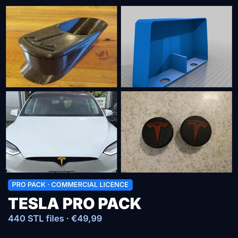 Tesla Pro Pack – 440 STL Files, Commercial Licence